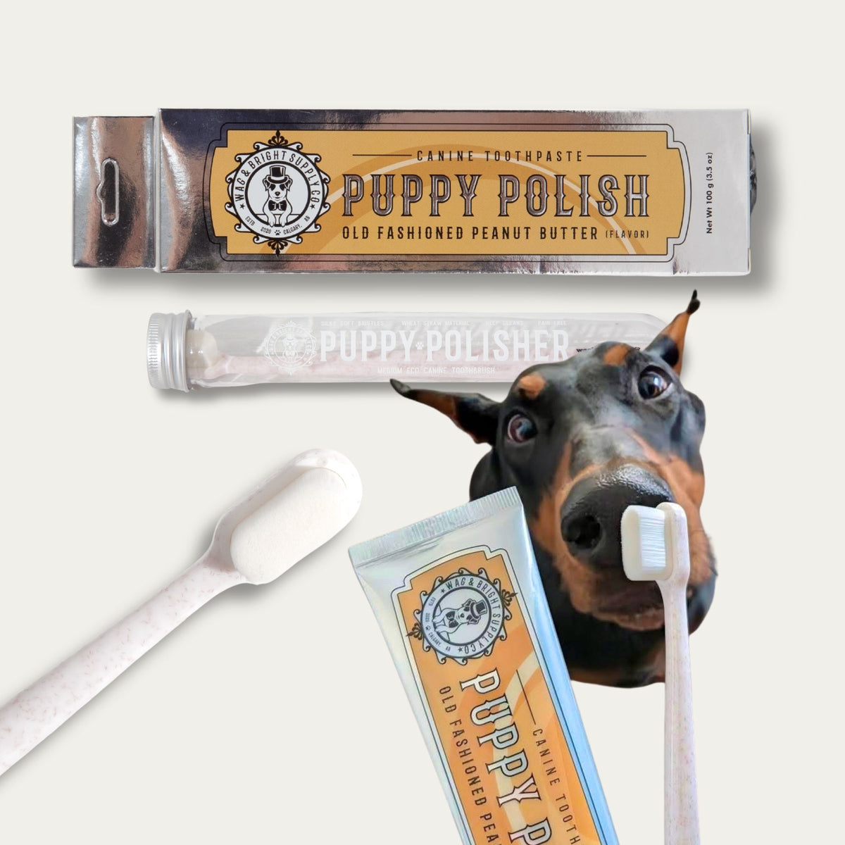 Puppy Polisher Toothbrush & Toothpaste Bundle